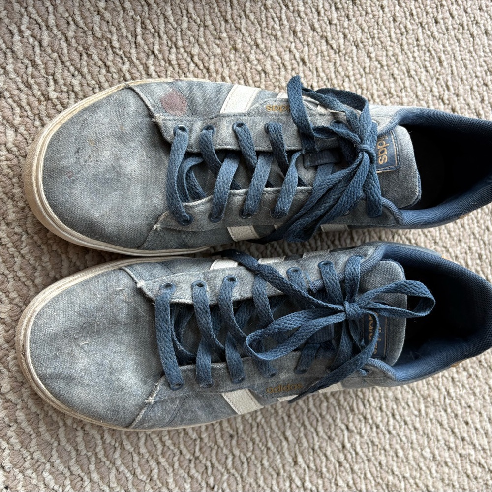 Adidas Classic Gray and Navy Sneakers
